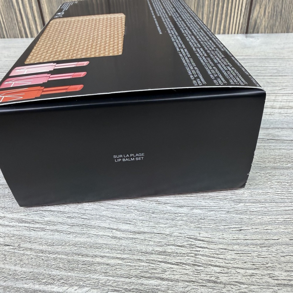 NARS Sur La Plage Lip Balm Set 3pc Woven Clutch Limited Edition New Open Box - Picture 12 of 16